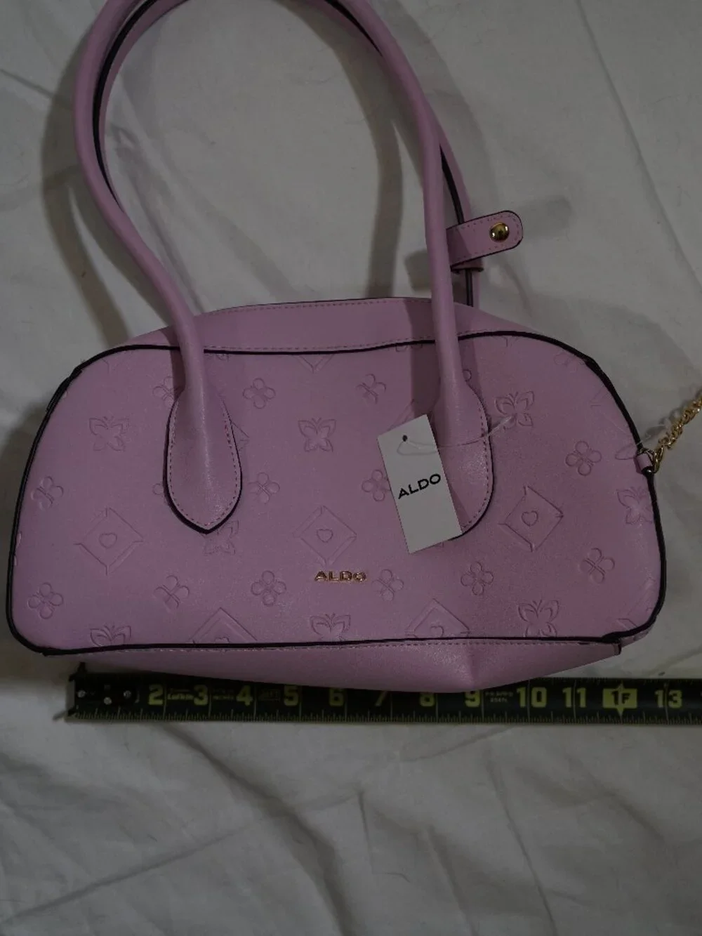 NWT ALDO Pink/Lilac Satchel Handbag Gold Chain Charm Y2K Coquette